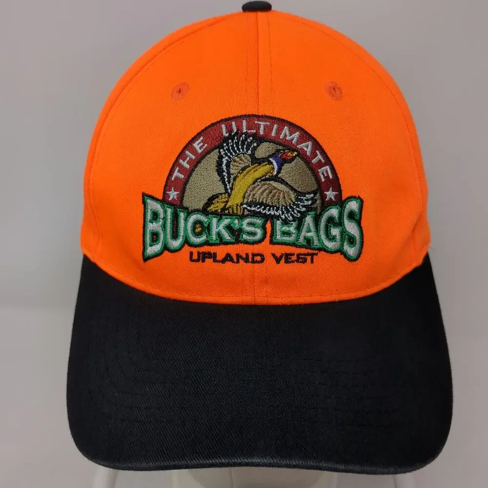 Buck's Bags Baseball Cap Orange One Size Pheasant Upland Vest Strapback Hat